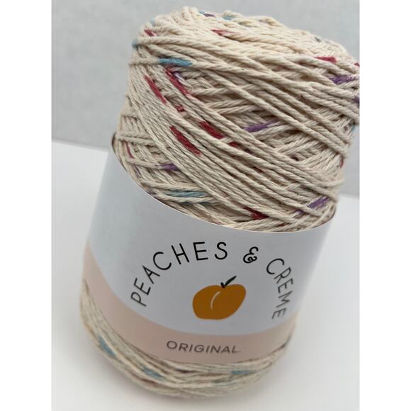 Peaches & Creme Cotton Yarn Panorama 14 Oz 674 yds Multicolor Beige Blue Red - Picture 2 of 4